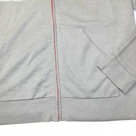 AJ ANDREA JOVINE Hooded Sweater Cardigan Zip Up Beige Silk Cashmere Blend Comfy - Picture 3 of 11